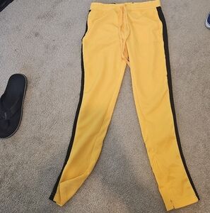 Bruce Lee Style Joggers Rebels Yellow and Black Joggers Athletic Sweatpants